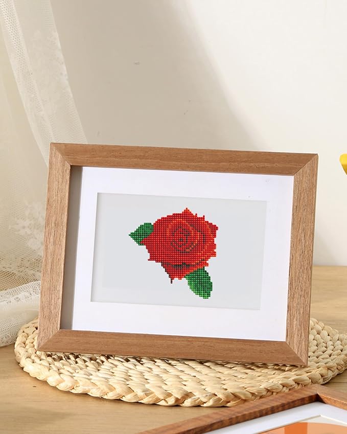 PeakLuv Small Diamond Art Kits Flowers Mini Diamond Painting Kit for Adults