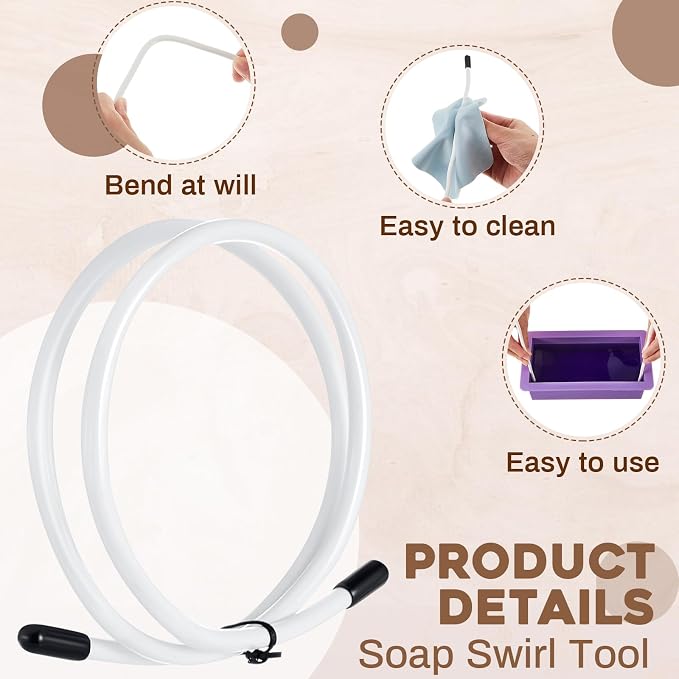 Yaocom 1 Pcs Soap Swirl Tools Bendable Soap Making Tool Supplies Cold Process Hanger Swirl Accessories for Adjustable Hanger Wire for Molds Up to 18"