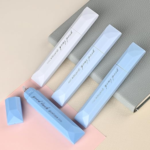 Temiary 4 Pack Glue Tape for Scrapbooking, 6mm x 196In Blue