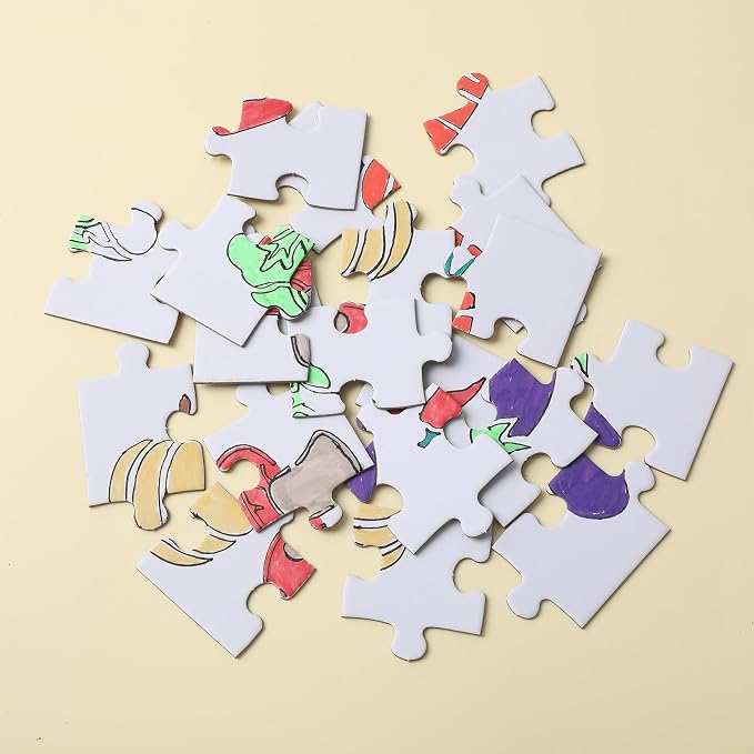 Mr. Pen- Blank Puzzle Bulk, 13 Pack, 20 Pieces/Pack, 5.5 x 8.1 Inch, White