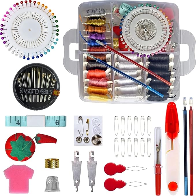 301 Embroidery Floss Set Including Cross Stitch Threads Friendship Bracelet String with 5-Tier Transparent Box, Floss Bobbins and Cross Stitch Kits