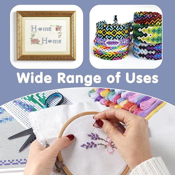 Embroidery Thread Friendship Bracelet String Cross Stitch Threads | 36 Pcs Cotton Embroidery Floss, Cross Stitch Thread for DIY Friendship Bracelets & Craft Projects