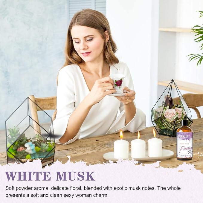 EUQEE 3.38 Fl oz White Musk Fragrance Oil for Diffuser for Home