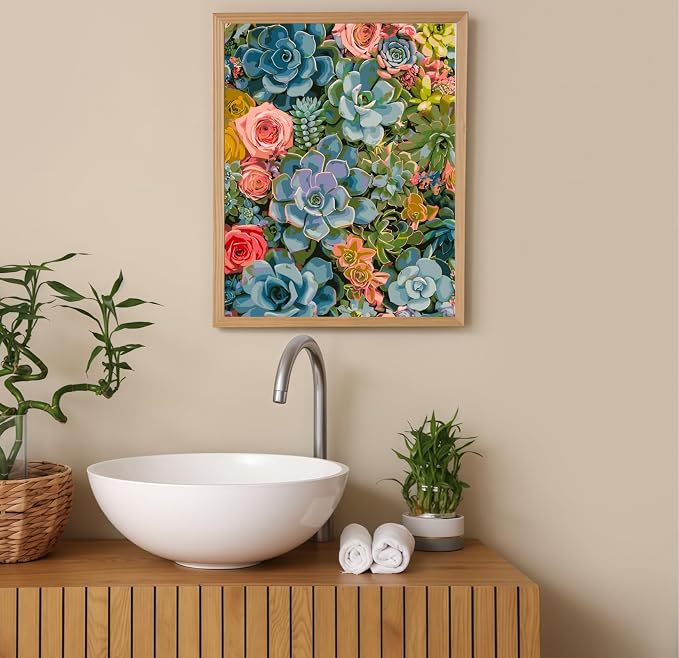 DOTSTART Paint by Numbers Kit for Adults,Colorful Succulents Plants Paint by Number for Adults,Acrylic Adults' Paint-by-Number Kits, Easy Paint by Number Adult Canvas for Home Art Decor, 16X20 inch