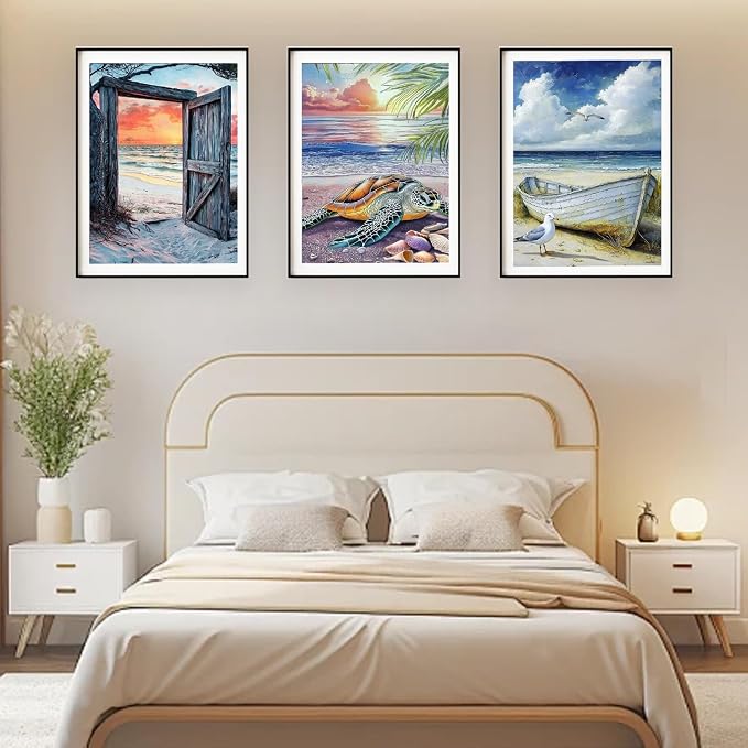 DOZEEZOP 6-Pack Diamond Art Kit for Adults, 5D Diamond Painting 12x16 Inch | Coastal pictures, Full Round Drills, Home Wall & Shelf Decor, Beginner-Friendly DIY Craft, Stress Relief, All-Occasion Gift