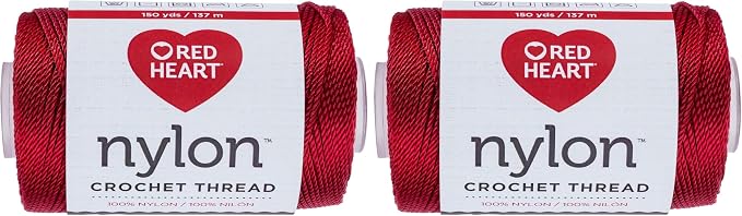 Red Heart Crochet Thread Yarn, 150 Yards, Nylon (Pack of 2)