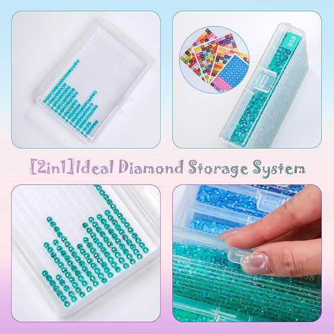 QTFOUND Diamond Art Painting Storage 2pack 54pcs Storage Trays Organizer