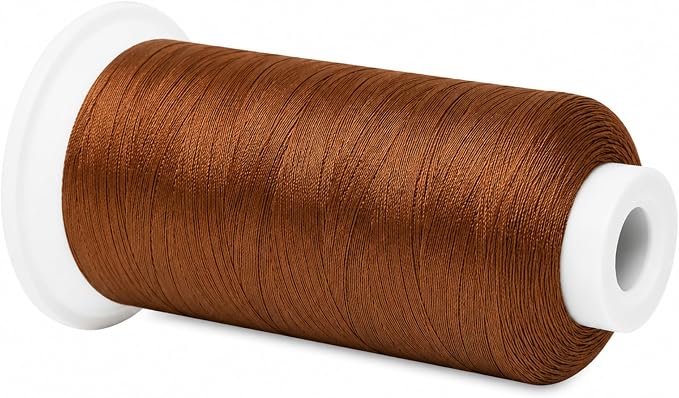 Mandala Crafts Bourbon Brown Tex 90 Upholstery Polyester Heavy Duty Thread | 1500 Yds T90 UV Resistant Strong Thread for Leather Sewing, Marine, Drapery, Jeans, Hair Weaving & Extension, Outdoor