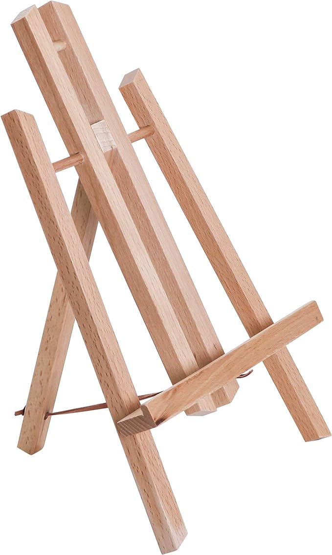 U.S. Art Supply 11" Small Tabletop Display Easel - Beechwood, Pack of 1 | Artist A-Frame Display Stand, Wooden Easel for Painting, Canvas Stand, Classrooms Events Photo Picture Sign Holder