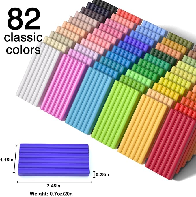 Shuttle Art 82 Colors Polymer Clay Kit, Oven Bake Clay for Kids, 19 Sculpting Tools, 16 Accessories, Non-Toxic, Non-Sticky DIY Crafts for Kids Adults