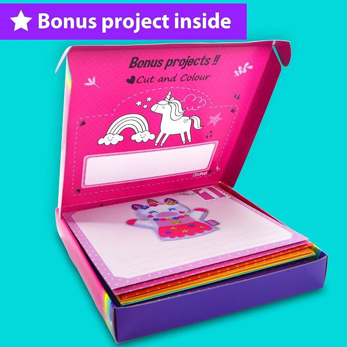 KRAFUN Craft Workshop Kit Ages 3-5 |10 Envelopes, Unicorn & Mermaid