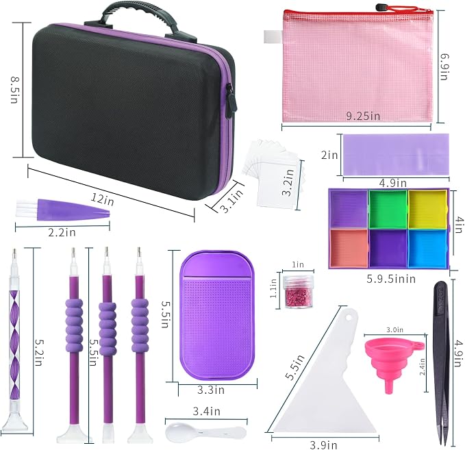 Douorgan Diamond Painting Storage Containers Accessories and Tools Portable Diamond Painting Organizer Shockproof Diamond Art Storage Case Jewelry Beads Storage Box (120 Mini Jars)