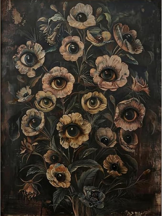 Eyes Flowers Paint by Numbers Kit for Adults Framed Canvas, Frameworkless