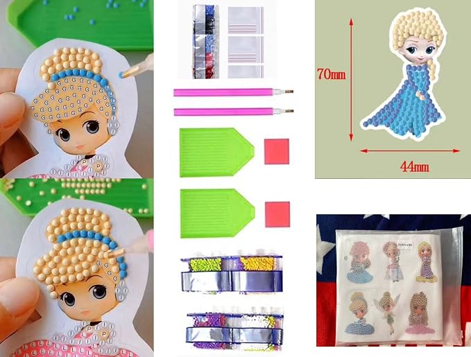 Diamond Art Kits for Kids & Girls & Boys, Arts & Crafts for Kids Ages 4-8,Craft Kits for Ages 8-12, Mosaics Bead Art,Painting Kits,Princess Gem Art Kits for Grils Boy Birthday Party Gift Toy