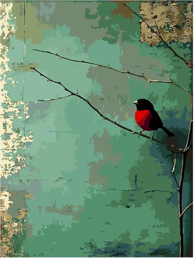 Birds Plant Paint by Numbers Kit for Adults, Color By Numbers for Adults | Funny Birds Plant Painting by Number Kits On Canvas, Number Artist Paint by Number Kit Funny Without Frame DIY, 12x16in