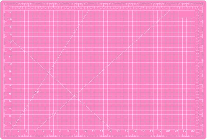 18"x24" Self Healing Cutting Mat, Sewing Mat for Crafts, Double Sided 5-Ply Table Cutting Board for Fabric Quilting Leather Modeling Hobby Project, Pink