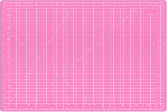 18"x24" Self Healing Cutting Mat, Sewing Mat for Crafts, Double Sided 5-Ply Table Cutting Board for Fabric Quilting Leather Modeling Hobby Project, Pink