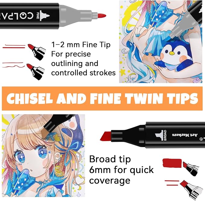 colpart 168 Colors Alcohol Markers Dual Tip Art Markers for Kids Marker Pens with Pen Holder and Carry Bag for Adult Coloring Painting Supplies Perfect for Painting, Coloring, Sketching and Drawing