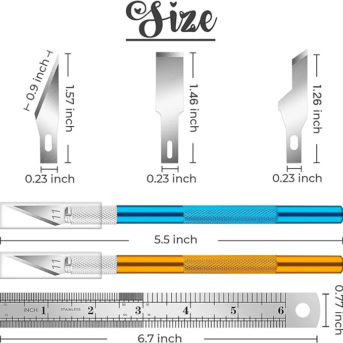 DIYSELF Exacto Knife Set, 2 Pack Craft Hobby Knife with 40 Spare Blades | Precision Exacto Knife for Crafting, Exacto Pen Knife for Crafts, Arts, Modeling, Scrapbooking (#11#16#17)