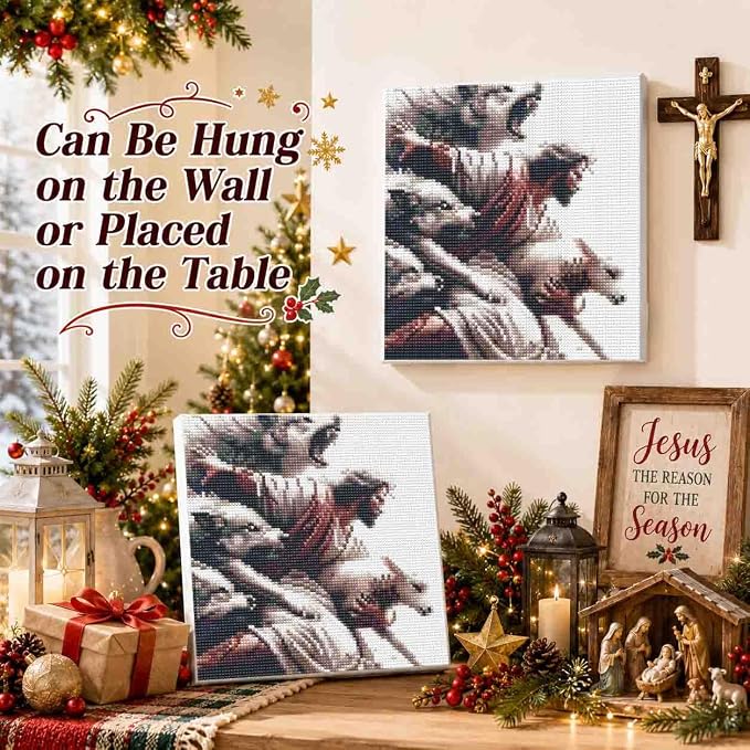 Jesus Diamond Art Kits for Adults with Frame,Christianity Diamond Painting