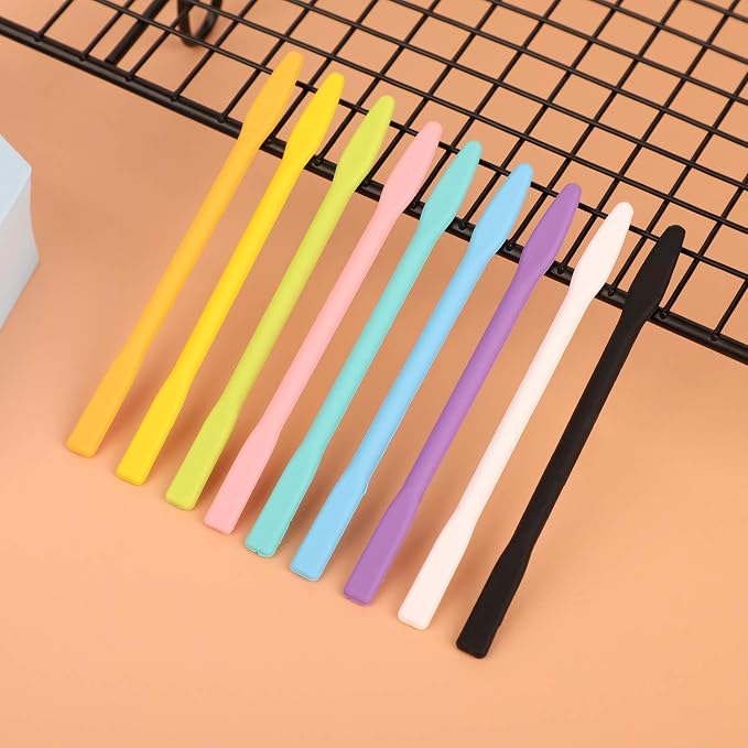 Gartful 9PCS Colored Silicone Stir Sticks, Reusable Epoxy Resin Stir Sticks, for Resin Mixing, Paint, Making Glitter Tumblers Cups, Arts, Crafts, Facial Mask Stirring Rods, 9 Colors