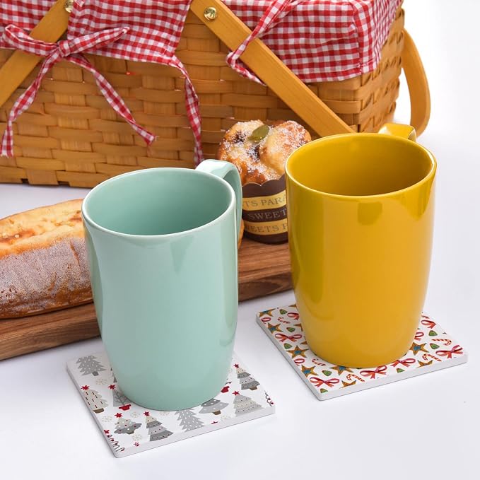 24 Pcs Ceramic Tiles for Crafts Ceramic Coasters for Crafts Blank White Unglazed Ceramic Tile for Painting, Alcohol Ink, Acrylic Pouring - DIY Coaster - Cork Backing Pads Included (4x4 inch)