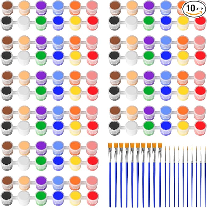 Nicpro 10 Pack Mini Acrylic Paint Set,12 Colors Acrylic Paints Strips