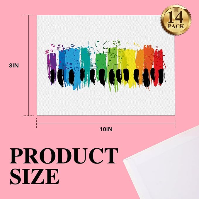 ESRICH 14 Pack 8x10 Primed Canvas Boards for Painting, Ideal for Starter | Cotton Acid-free Surface, Gesso Primed for Acrylic, Oil, Watercolor. Art Painting Supplies for Class, Paint Parties and Home