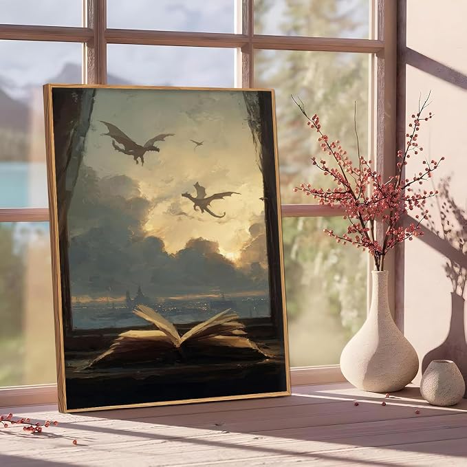 Gothic Book Paint by Numbers Kit for Adults Framed Canvas, Frameworkless