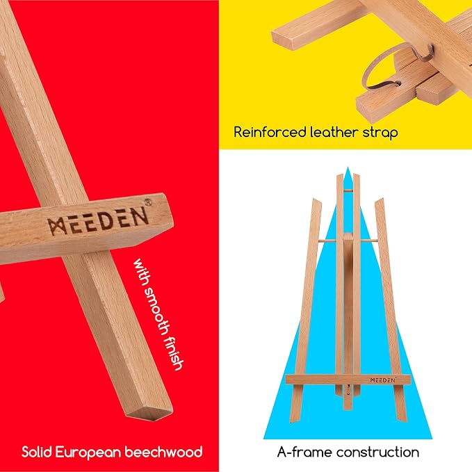 MEEDEN Table Easel Stand for Display: 3 Pack 20 Inch Beech Tabletop Easel