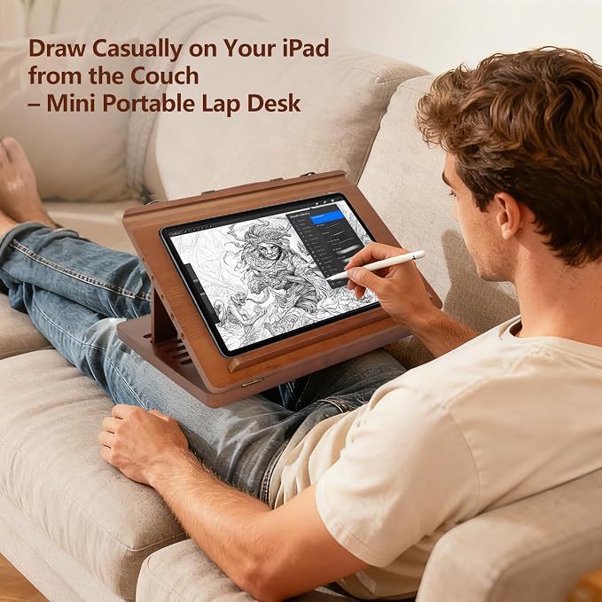 CEIJE Lightweight Drawing Easel for Artists – Portable Lap Drawing Stand for Small Canvases, Ideal for Sketching, Painting & Travel, Comfortable for Extended Use