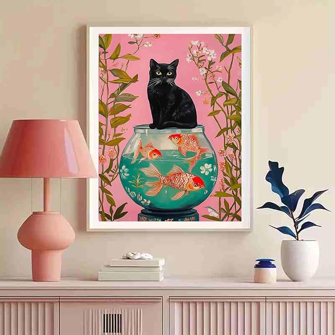 DAZZLEDOTS Black Cat Diamond Art Kit for Adults, 5D Diamond Painting