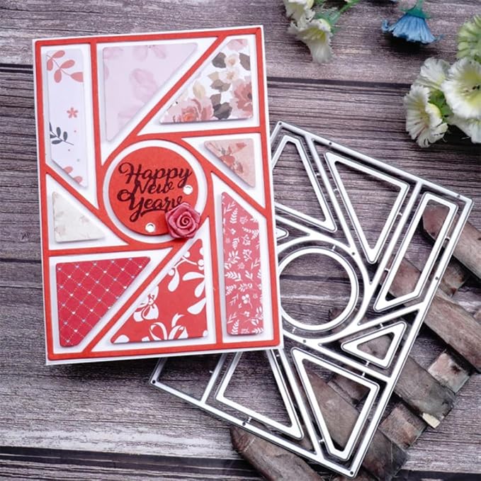 Cutting Dies 3D Background Frame Metal Stencils Scrapbooking Tools DIY Craft Carbon Steel Embossing Template for Paper Card Making Album Arts Supplies