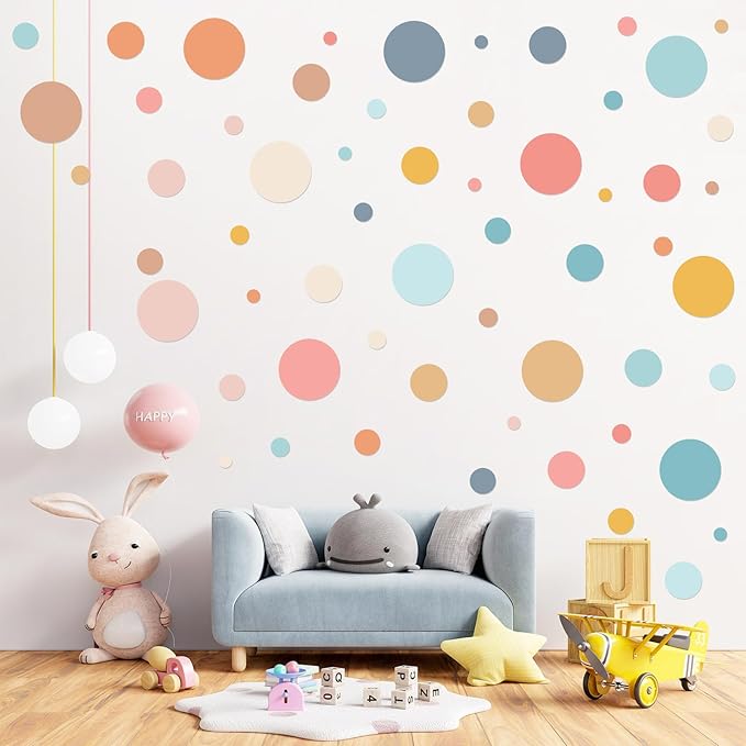 Zonon 264 Pcs Polka Dot Wall Decals Circle Stickers Peel and Stick