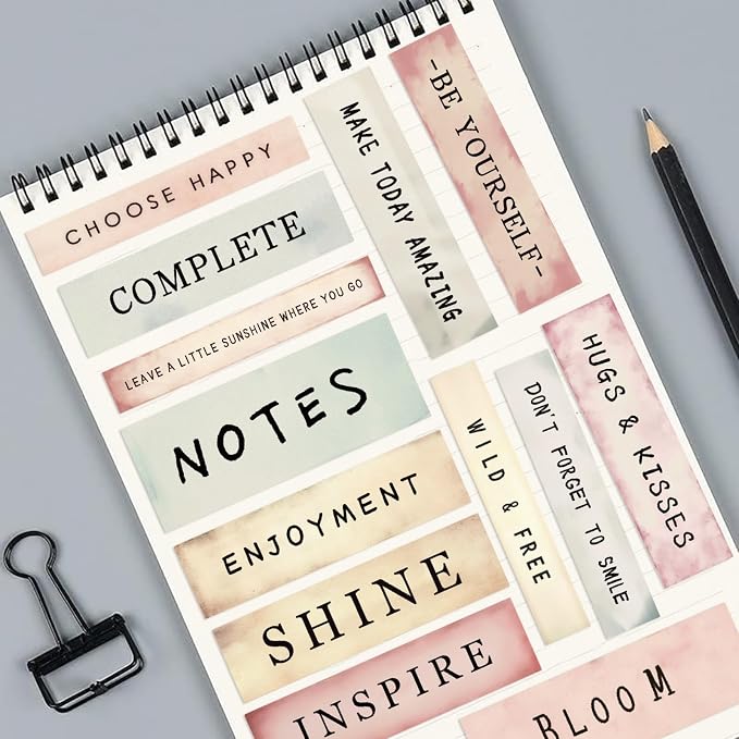 50PCS Boho Word Stickers, Motivational Stickers for Scrapbook