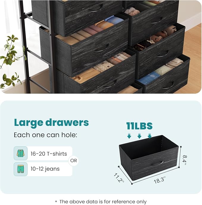 OLIXIS 8 Drawer Storage Dresser for Bedroom, Closet Organizers Units