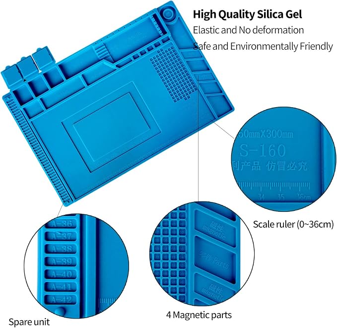 Kaisi S160 Soldering Mat Insulation Silicone Magnetic Repair Work Mat