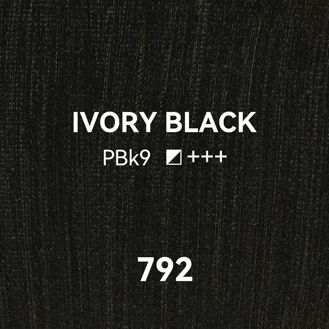 PHOENIX Ivory Black Oil Paint - Studio Oil Paint Single Large Tube - 170ml / 5.75 Fl oz. Ivory Black 792