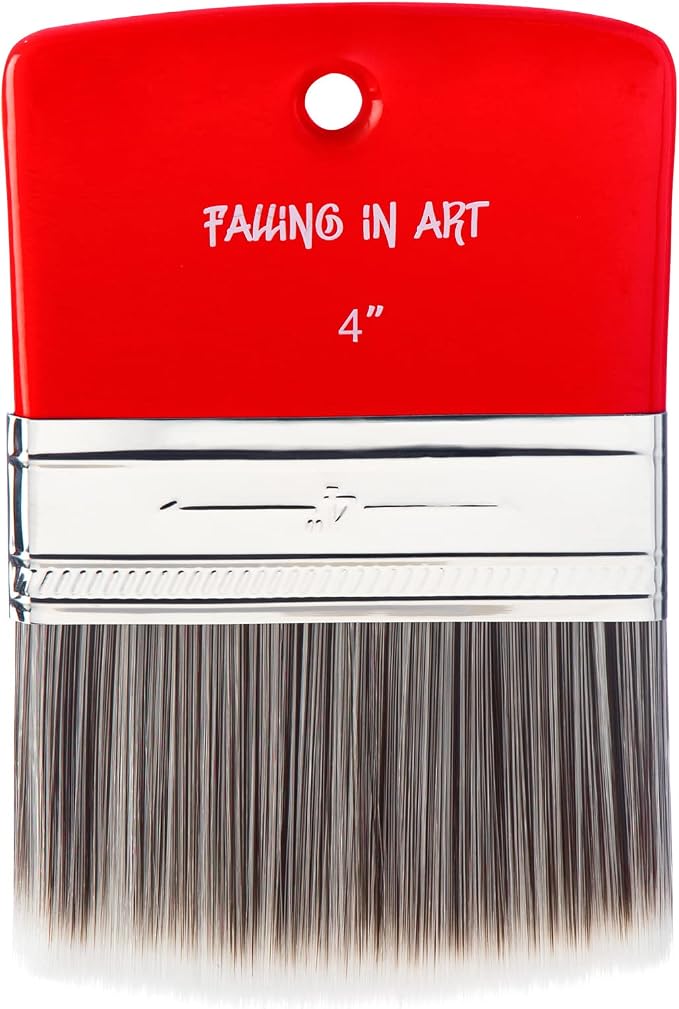 Falling in Art 4 Inch Filbert Paddle Paint Brush | Scale Brush, Blending Paint Brush for Oil and Acrylic Paints