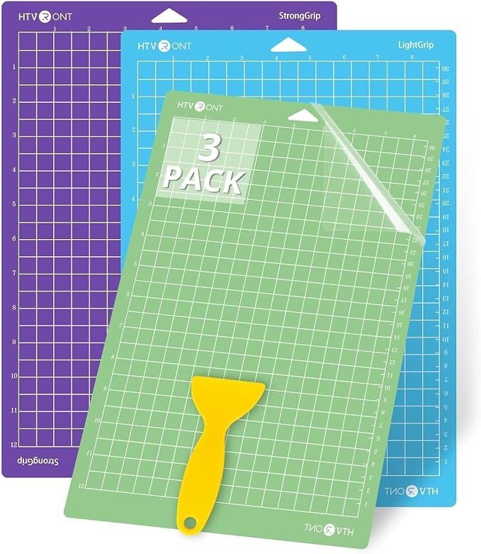 HTVRONT Cutting Mats Compatible with Cricut Joy Xtra, 3 Pack | 8.5"x12" with Standard, Light, Strong Stickness, Reusable adhesives compatible with Cricut Joy Xtra