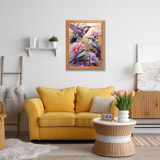Mosaflare 5D Hummingbird Diamond Painting Kits for Adults 12x16 Inch