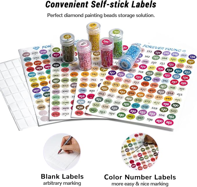 forever young 1-Pack Diamond Art Storage Container, 60-Grid Bead Organizer | Store your diamond art beads neatly with the organizer, keeping diamonds tidy. Diamonds not included. Includes free labels.