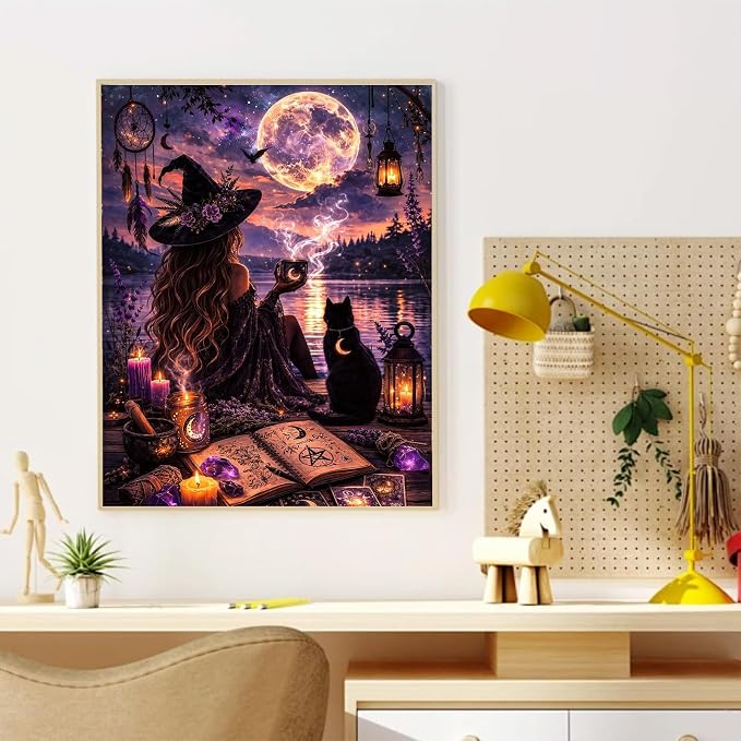YarnWhimsy Halloween Paint by Numbers Kit for Adults 16x20 inch