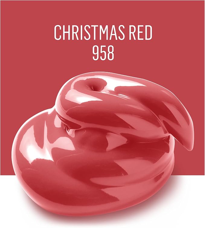 FolkArt Acrylic Paint in Assorted Colors (2 oz), 958, Christmas Red