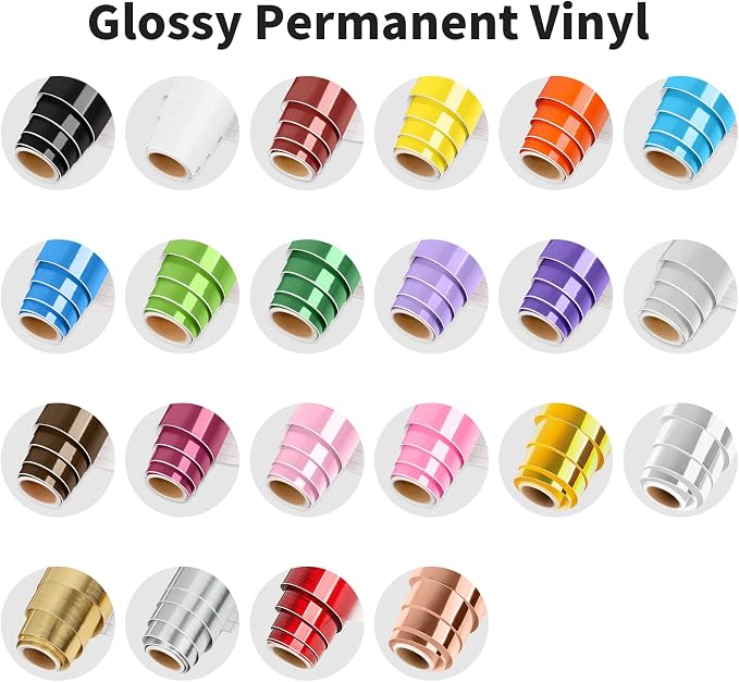 Glossy Black Permanent Vinyl, 12" x 12 FT Vinyl for Cutting Machine - Lya Vinyl Glossy Black Adhesive Roll for Mug, Cup, Window & Home Decal