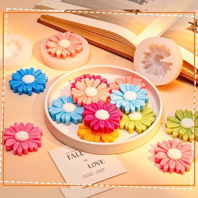Daisy Candle Bridesmaid Gift Set DIY Soy Wax Mold Kit 79pcs All-in-One