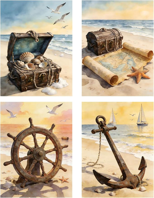 DOTSOPS 5D Treasure Map Diamond Painting Kits for Adults Diamond Art Kits | Crafts DIY Round Full Drill Painting,Gem Art for Beginner,Home Wall Decor Gift 11.8 x 15.7 Inches