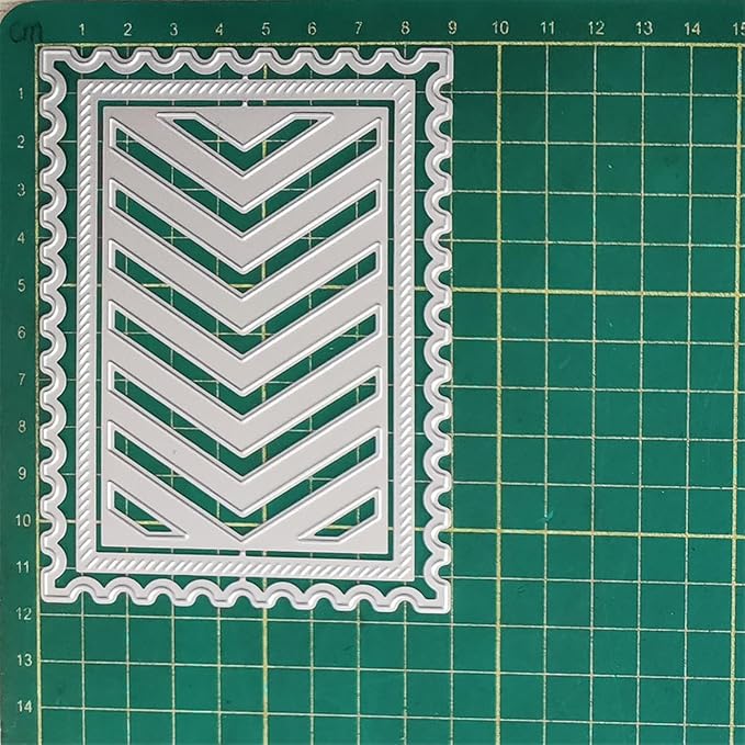Cutting Dies 3D Background Frame Metal Stencils Scrapbooking Tools DIY Craft Carbon Steel Embossing Template for Paper Card Making Album Arts Supplies (Frame 8-V strip 9x11.7cm)