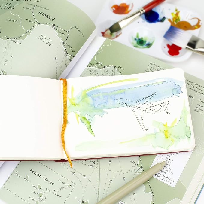 Handbook Journal Co. Sketch Book - Pocket Portrait 5.5 x 3.5 in Ultramarine European Linen-Bound Hard Cover, 128 Pages (64 Sheets) of 130 GSM Acid-Free Art Drawing Paper, Pocket and Elastic Closure