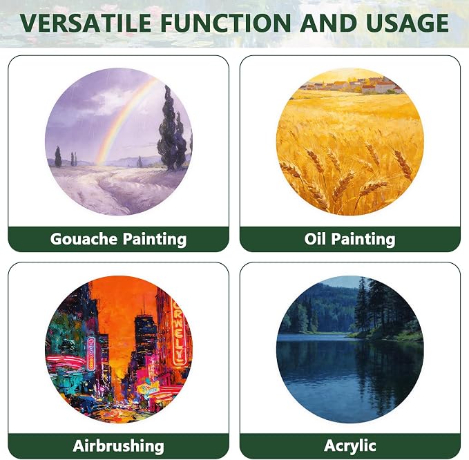 12 Inch Diameter Round Primed Gesso Professional Quality Acid-Free Stretched Canvas Acrylic, Gouache, Crafts(Pack of 6)